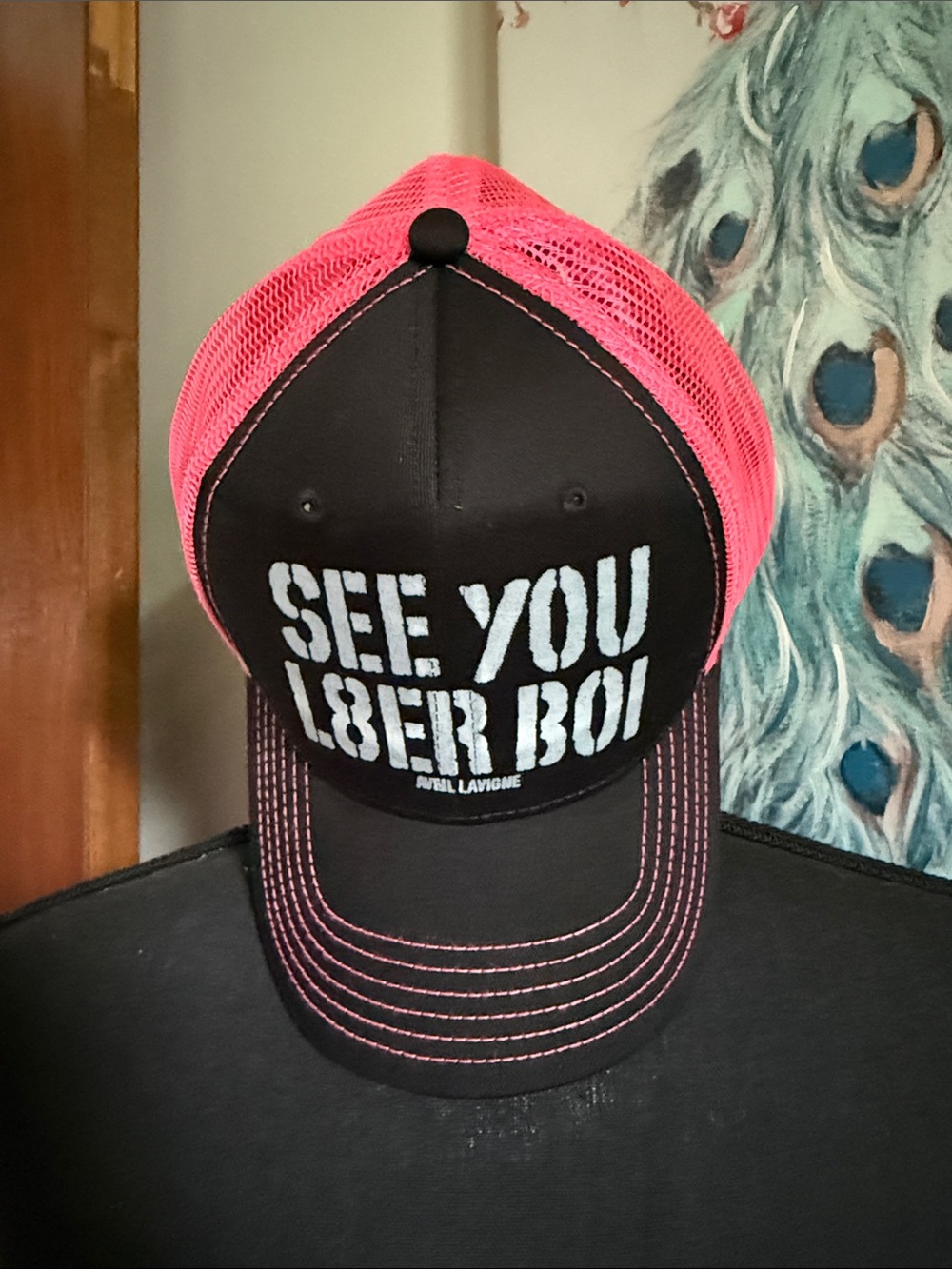 Avril Lavigne Black & Hot Pink Mesh Trucker Hat